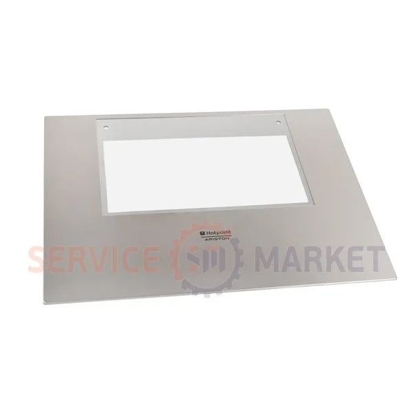 Door glass 594x462mm external assembled for oven Ariston