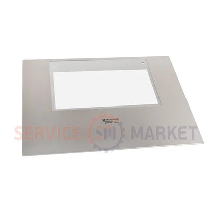 Door glass 594x462mm external assembled for oven Ariston