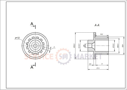 Safety clutch for a Zelmer grinder 00792328 ZMMA400W (86.1203)
