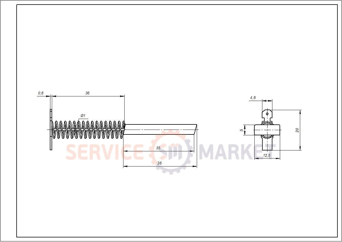 Siemens-Bosch washing machine brushes 00154740 (5x12.5x36)