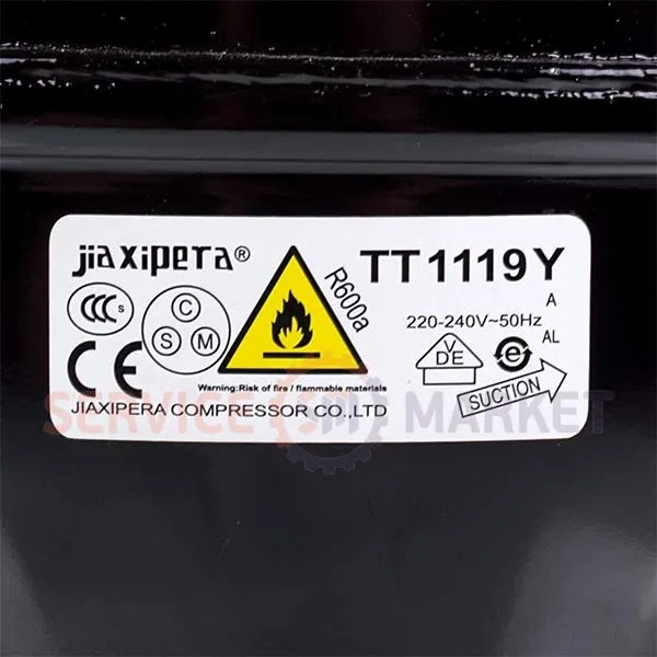 Refrigerator compressor TT1119Y JIAXIPERA R600a 212 W (with start relay)