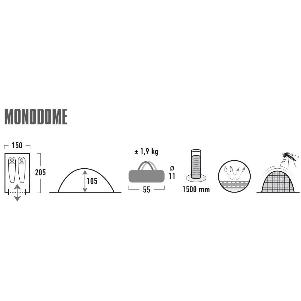 Mantle High Peak Monodome PU 2 Blue/Grey (10159)