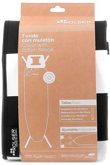 Ironing board cover Rolser Muleton Blanco/Negro 140 x 55 cm (FUR004-2064)