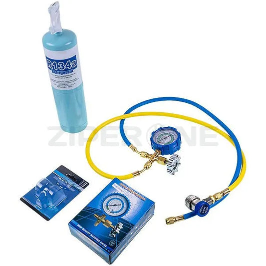 Kit for refilling/refilling car air conditioners R134a