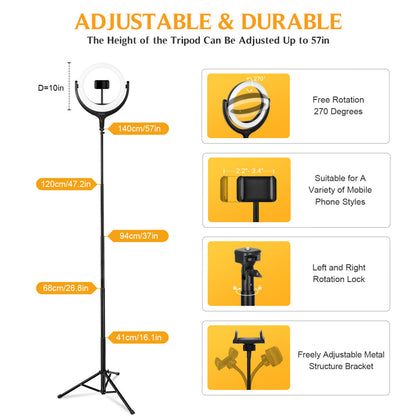 LED ring lamp kit CODN-539B 10 inch+1.45cm tripod stand