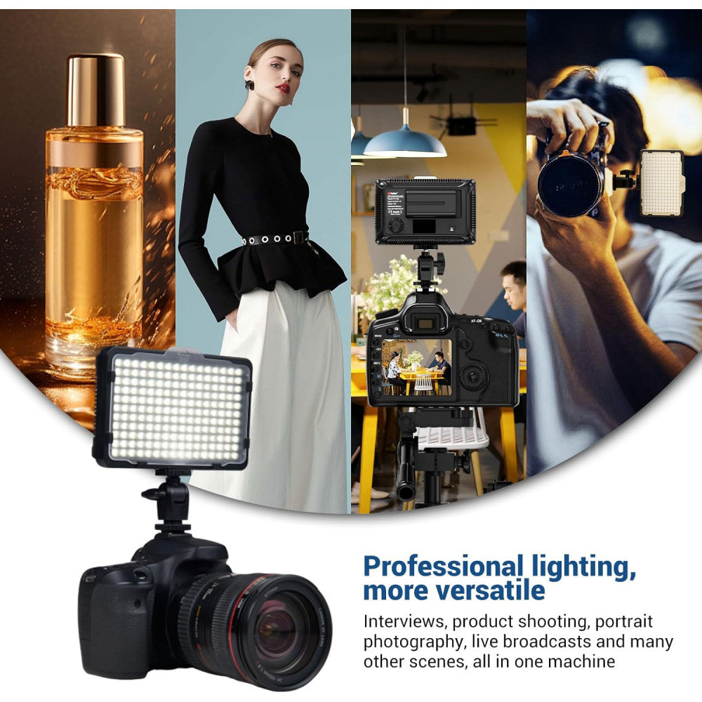 LED video light lamp PT-176S 11W LED175 color 3200-5600K + Battery + charger