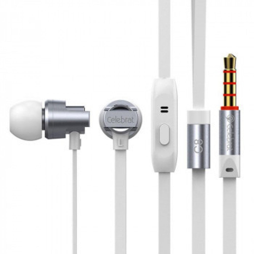 Headphones with microphone 3.5mm Celebrat C8 – Dark Gray