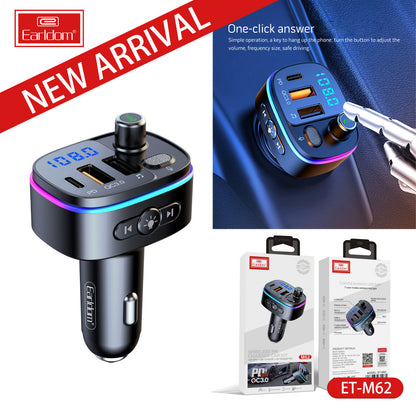 Fm Modulator MP3 | Car Charger | 3.0A | 2U | 1C - Earldom ET-M62