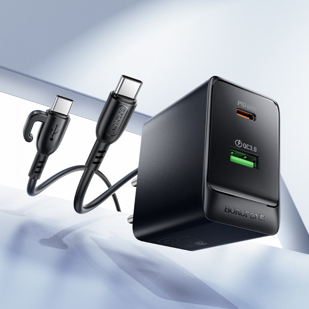 Home Charger 65W PD QC3.0 C to C Cable (1m) Borofone BAS17A