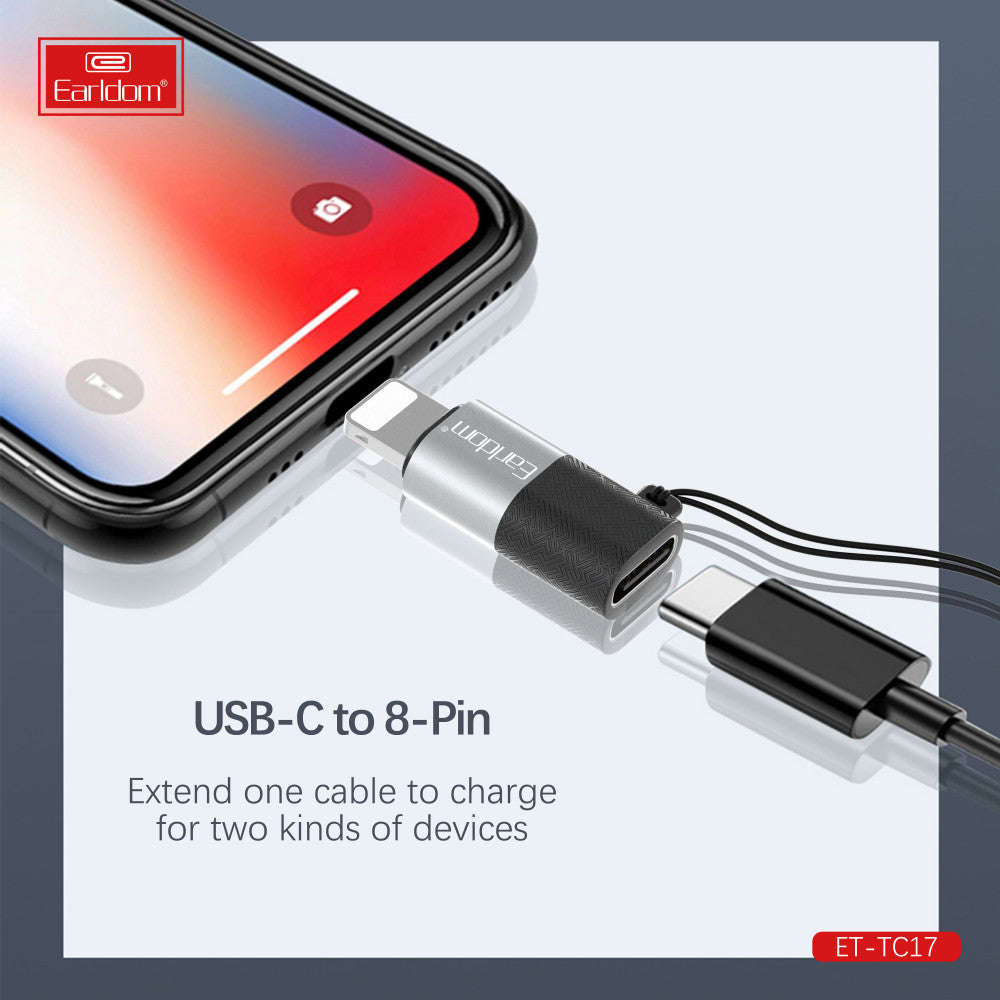 Переходник Adapter Lightning To USB C Earldom ET-TC17