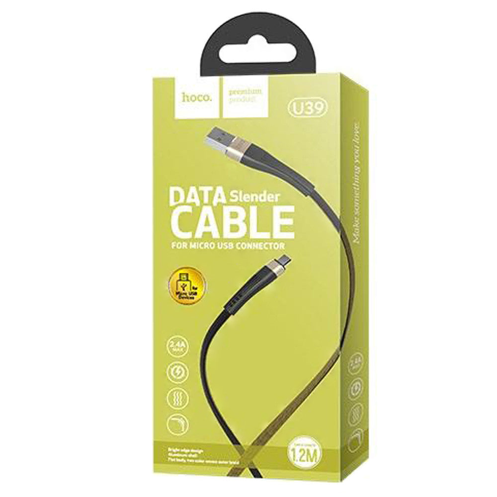 USB C cable 2.4A (1.2m) Hoco U39 – Gold &amp; Black