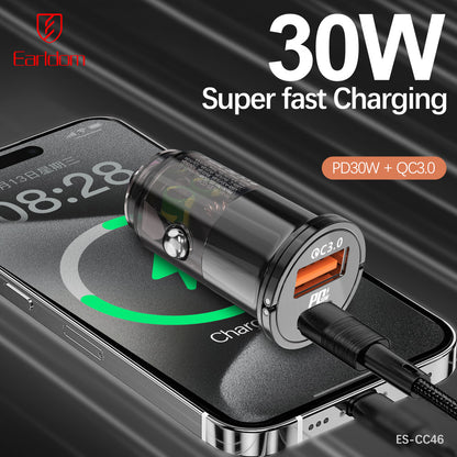 Car Charger 30W 1U 1C Earldom ES-CC46