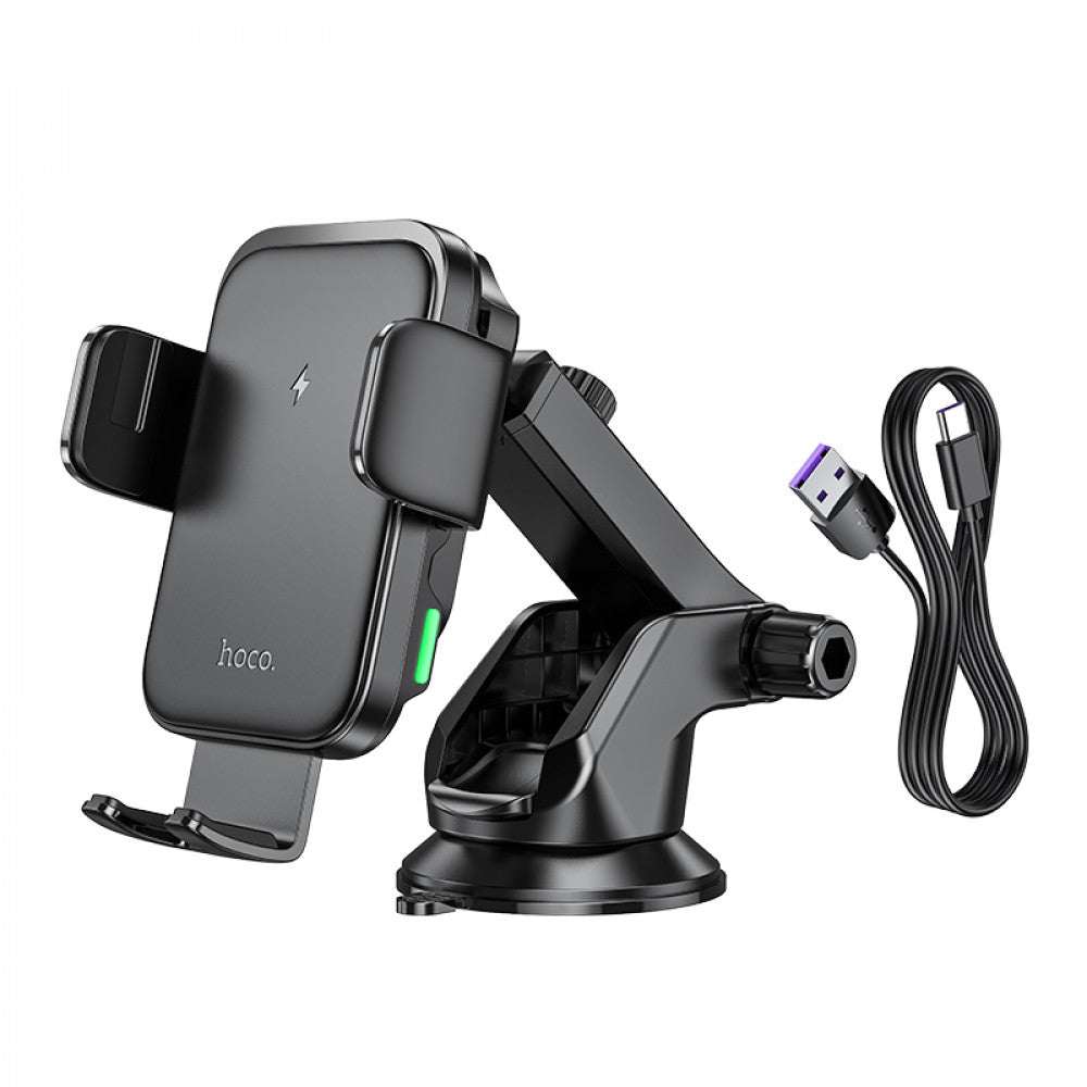 Auto-trimach with suction cup and dartless charger 15W Hoco HW11 – Black