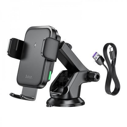 Auto-trimach with suction cup and dartless charger 15W Hoco HW11 – Black