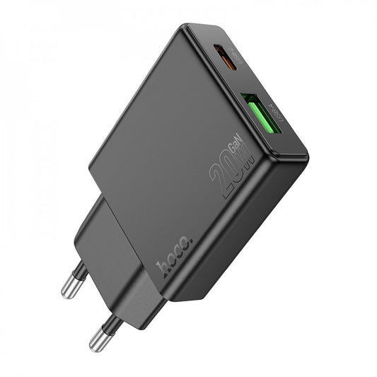 Home Charger | 20W | PD | QC3.0 — Hoco N38 — Black