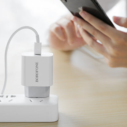 Home Charger | 20W | PD | Lightning Cable (1m) – Borofone BA38A – White