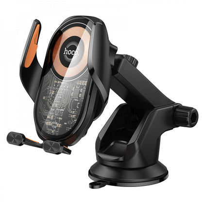Автотримач розсувний на повітропровід з бездротовою зарядкою 15W Hoco HW34