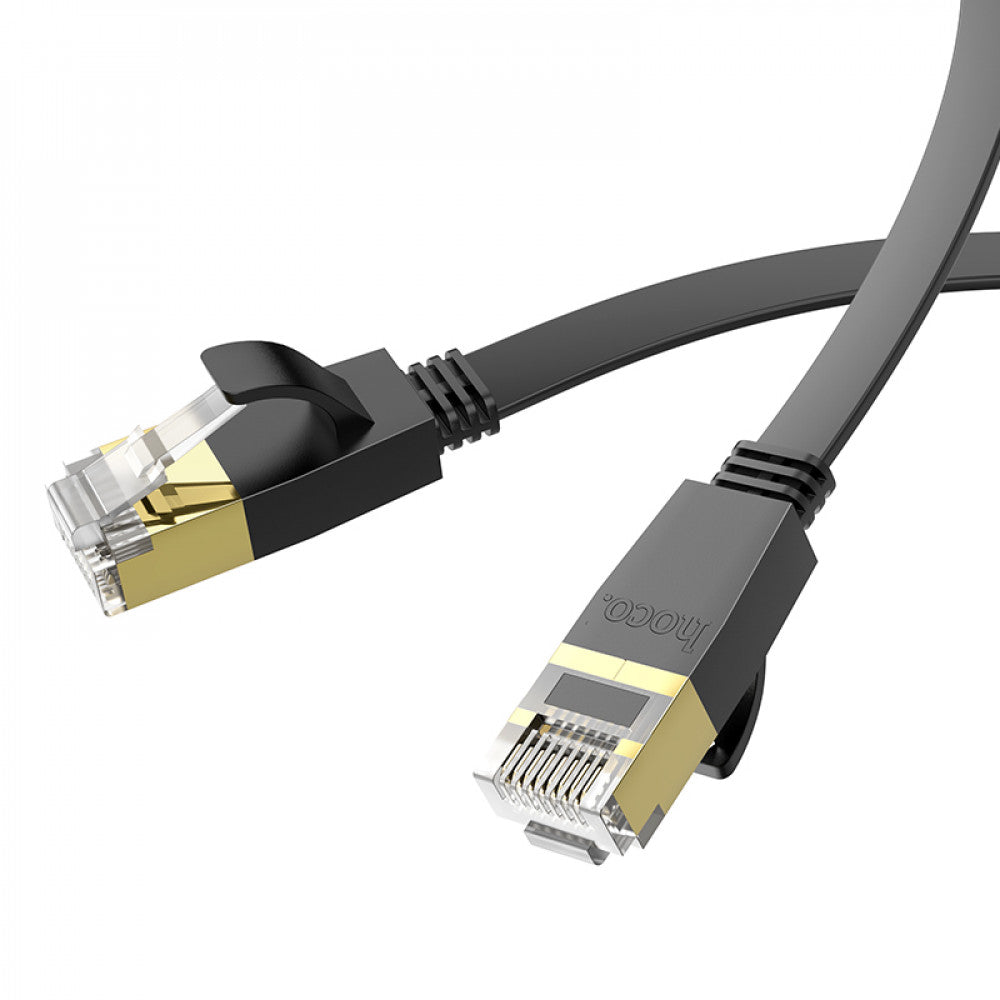 Hoco US07 General pure copper flat network cable(L=1M) – Black
