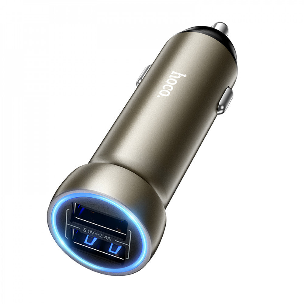 Car Charger 3.4A 2U Hoco Z54 — Gold