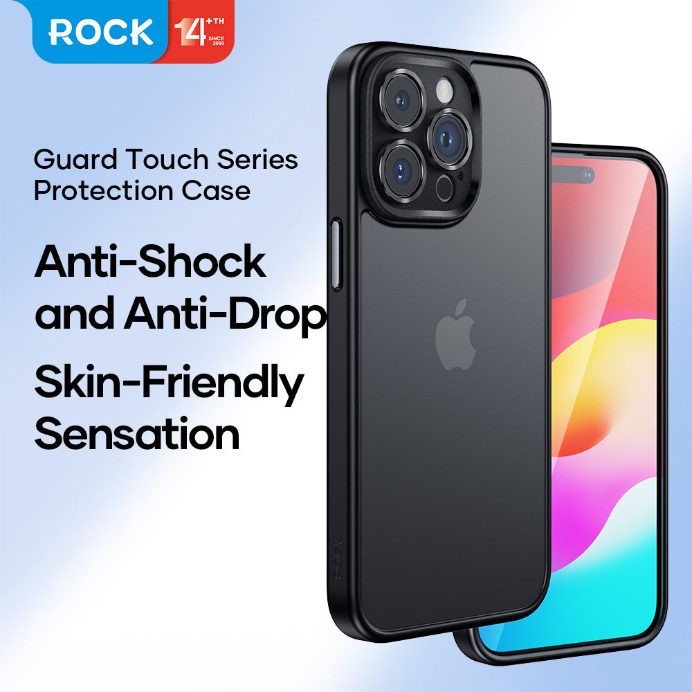 Cover Cases Rock Guard Touch Protection Case Anti-drop Lens Protection iPhone 15 Pro Max - Titanium Black
