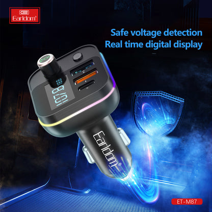 Fm Modulator MP3 | Car Charger | 3.1A | 2U | 1C - Earldom ET-M87