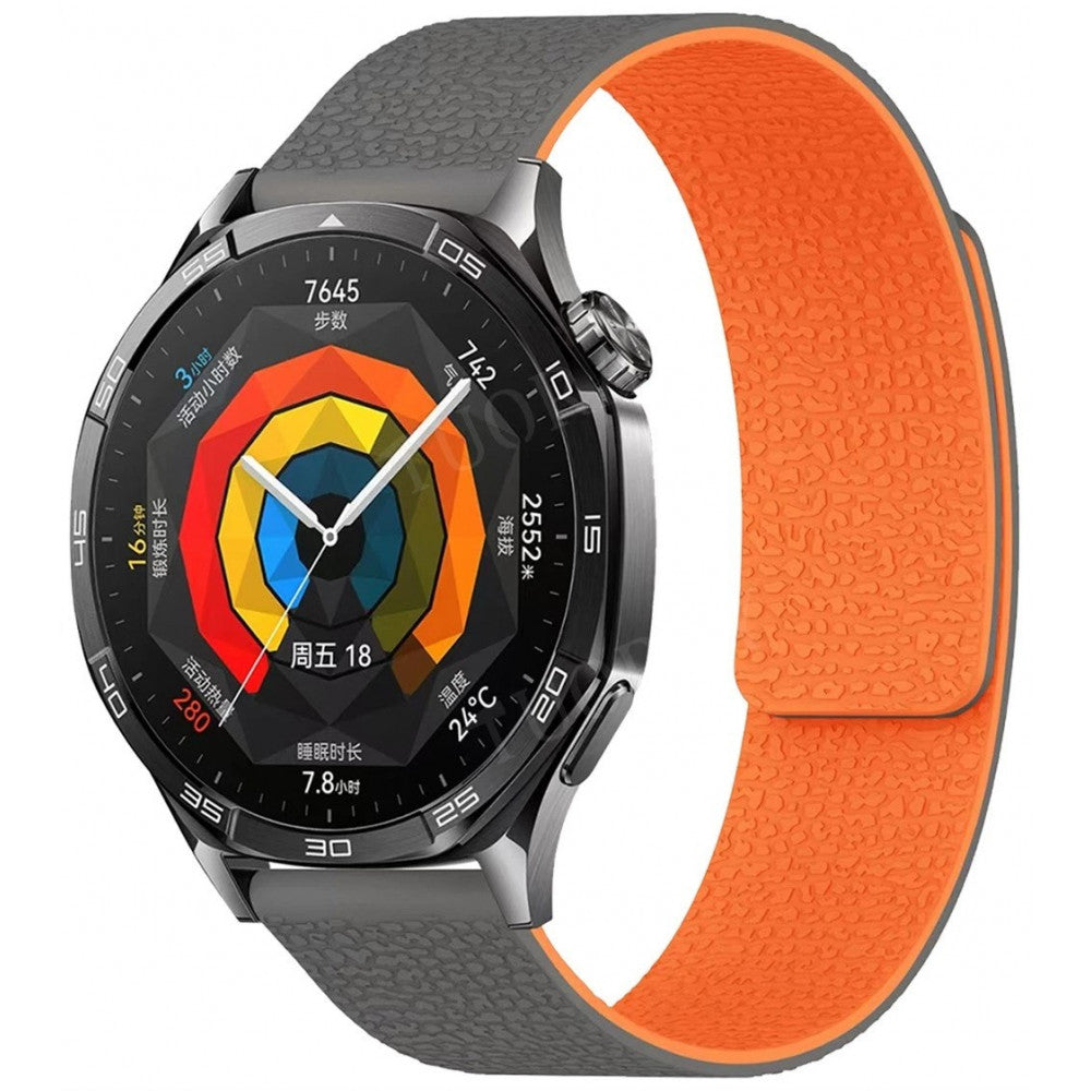 Ремінець Pebbled Magnetic Strap — Універсальний 22 mm — Gray&Orange
