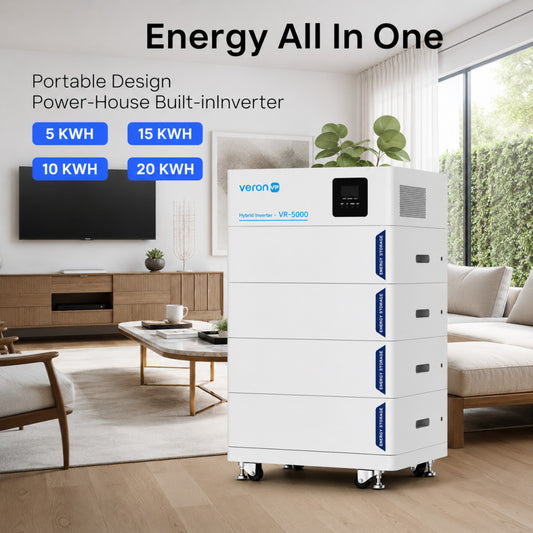 Гибридный инвертор VR-S51102 с двумя аккумуляторами 10,24KWh с корпусом на колесах  LiFePo4