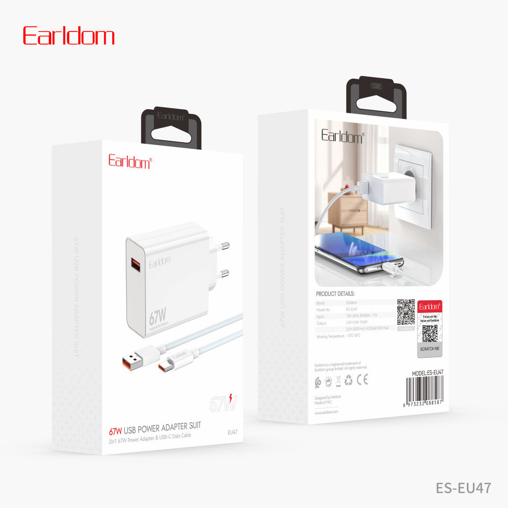 Home Charger | 67W | PD | USB C Cable (1m) — Earldom ES-EU47