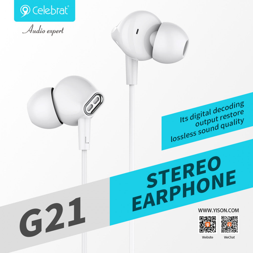 Headphones with microphone 3.5mm Celebrat G21 – Black