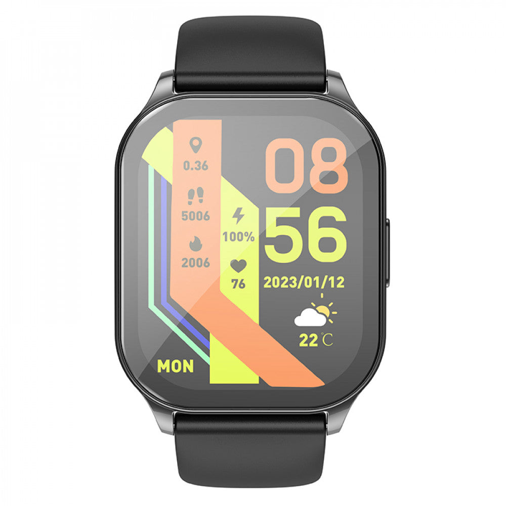 Smart Sports Watch (Call Version) – Hoco Y19 – Black