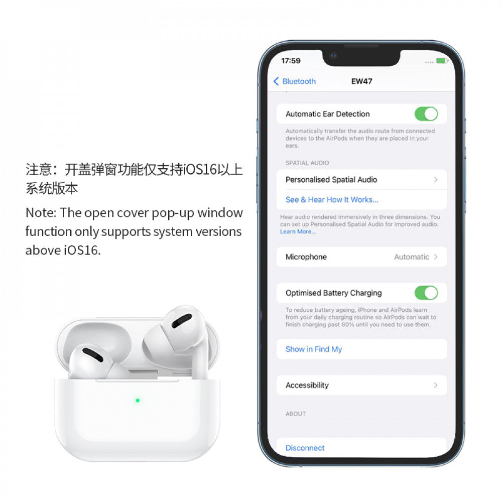 Bluetooth headset TWS – Hoco EW47 True – White