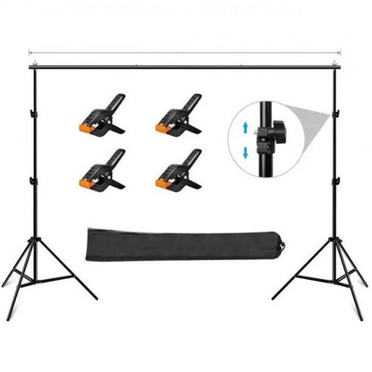 Photo background stand 2m + crossbar 3m + clamps 4 pcs. + bag (without rear group screen)