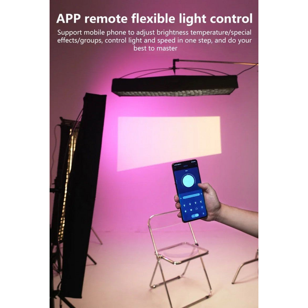 ZSYB JB-200X 200W 3200K-5600K Flexible LED Video Light with APP Control 63cm
