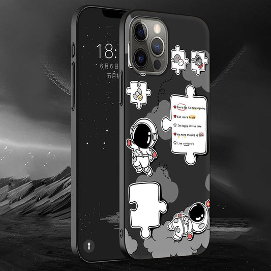 Cover Cases Cartoon Cosmonaut Fundas Heart TPU Case iPhone 13 Pro Max 6.7