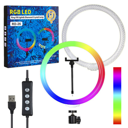 Ring Lamp RGB LED | 26 cm 10" | 96 Lights | 18 RGB | 3D-26