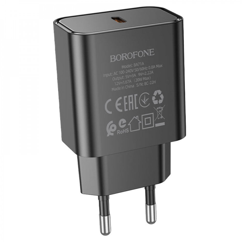 Home Charger 20W PD Borofone BA71A – Black