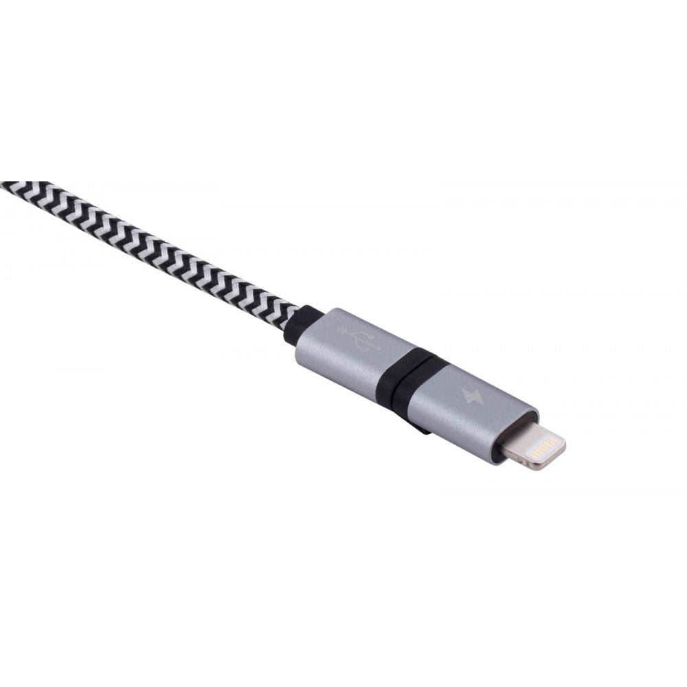 Кабель 2 in 1 ( L , M ) 2.4A (1m) Momax DL4 — Orange