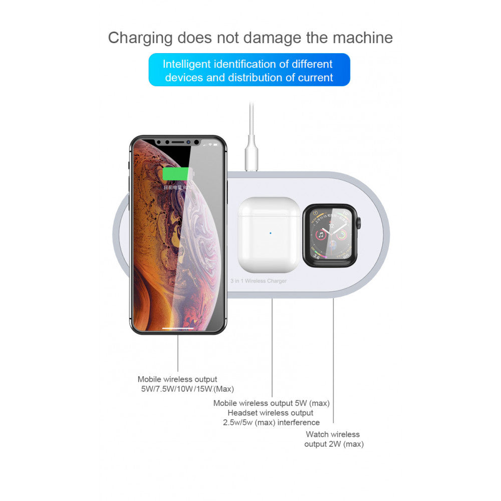 Wireless Charger 3 in 1 W40 - White