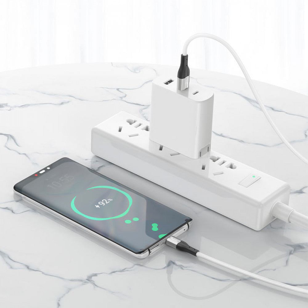 USB C cable 3A (1m) – Hoco X72 Silicone – White