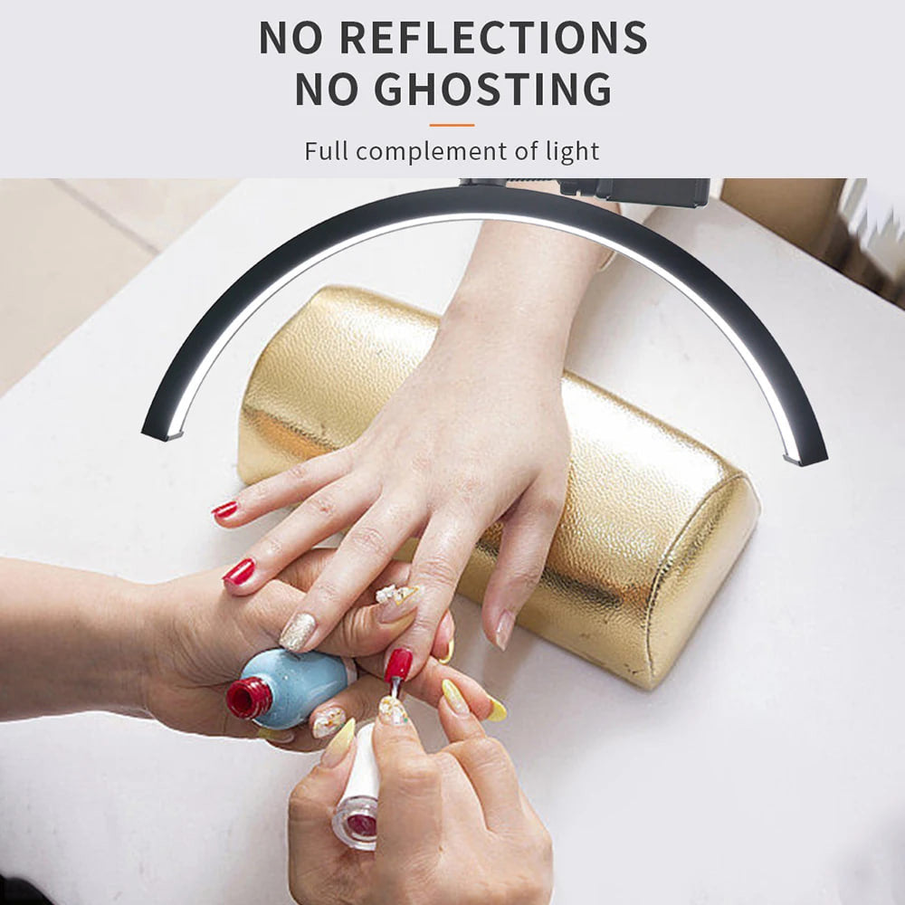 Shadowless LED crescent lamp HD-M50X 36W color 3200-5600K 50cm light:238 138-180cm Alloy lamp head+metal support