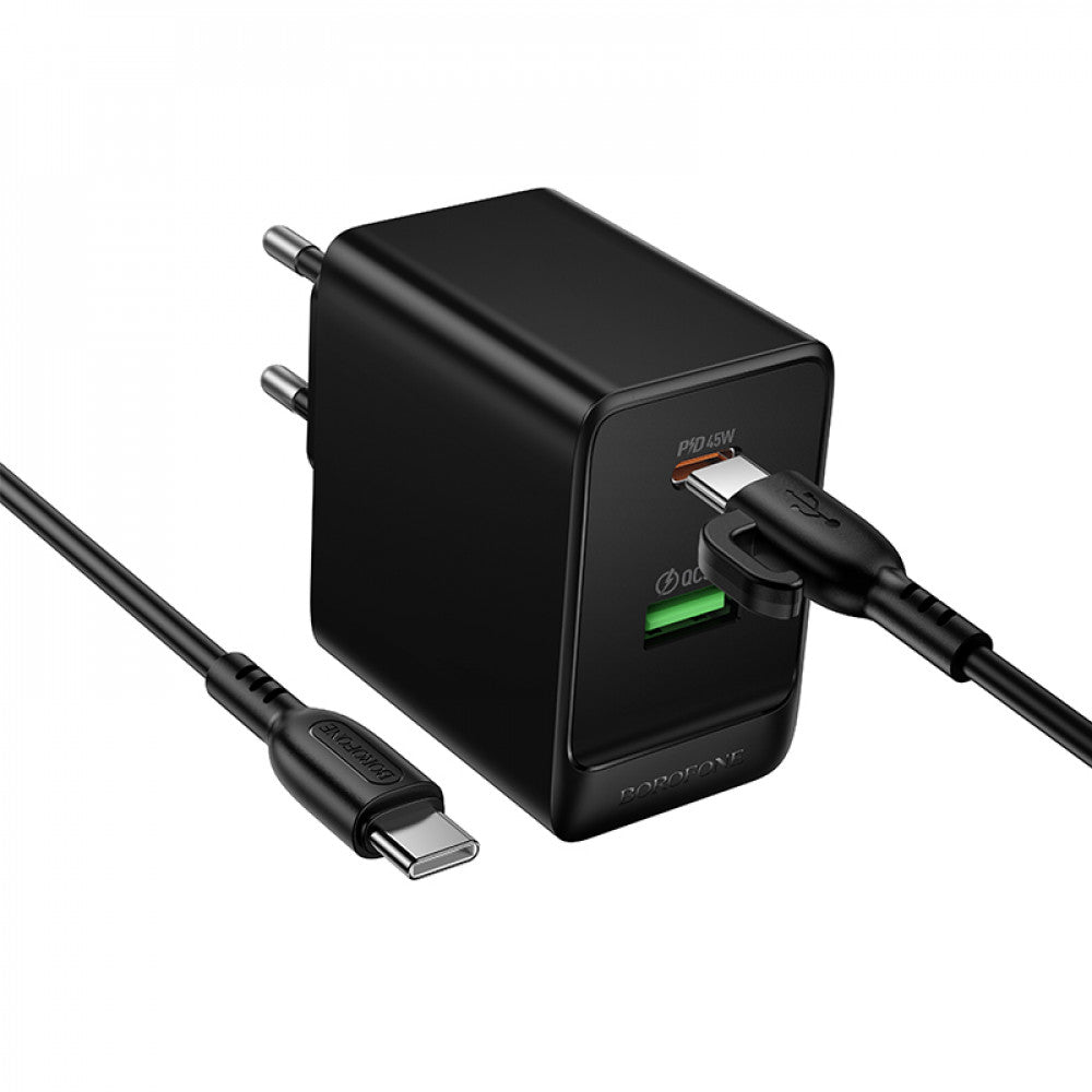 Home Charger 45W PD QC3.0 C to C Cable (1m) Borofone BAS16A