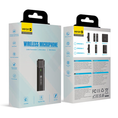 Wireless microphone for Lightning phone Veron EP033AH-L with charging case