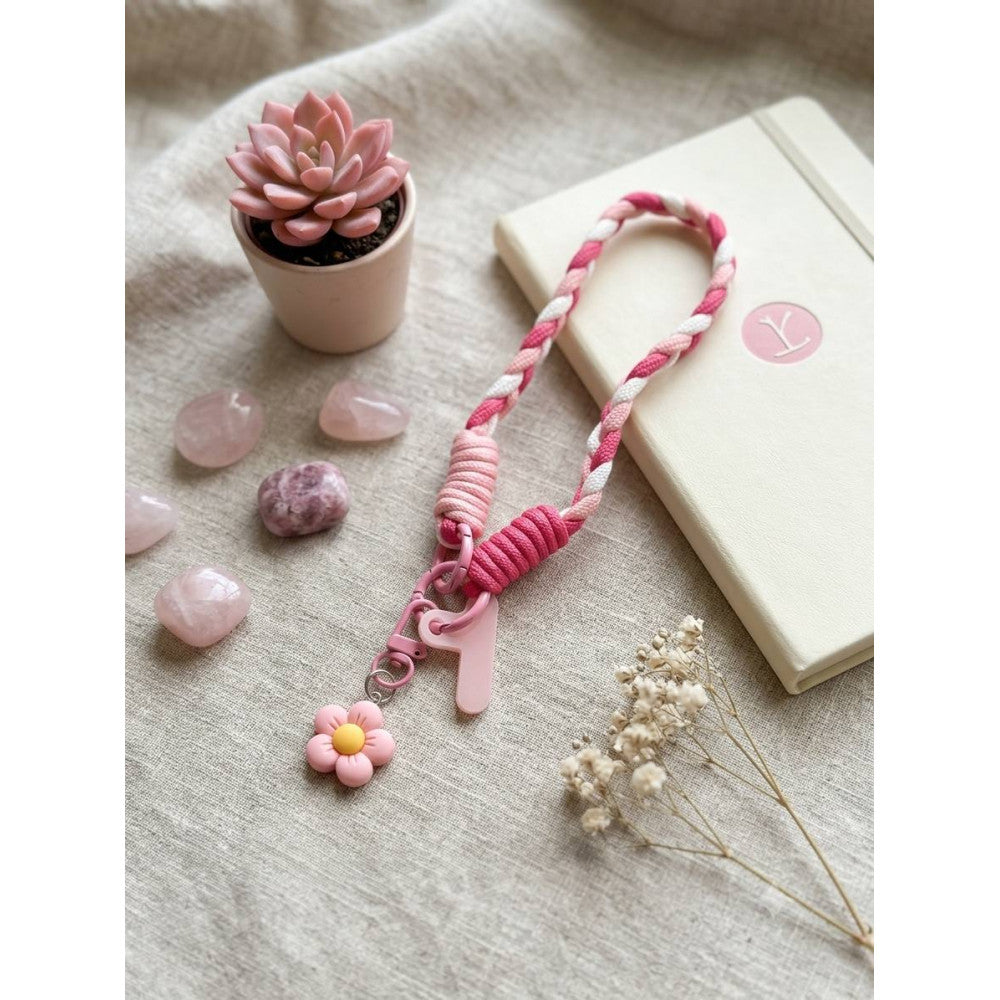 Брелок «Braid Flower» — Pink&White