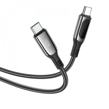 Кабель USB C to C 100W PD (1.2m) — Hoco S51 — Black