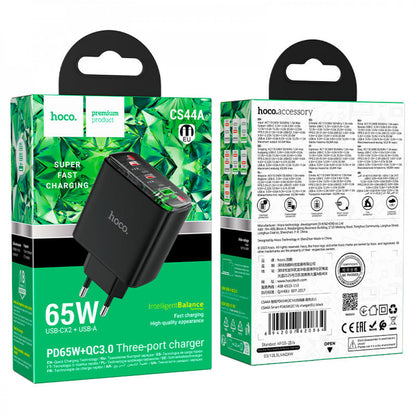 Home Charger | 65W | GaN | QC 3.0 – Hoco CS44A – Black