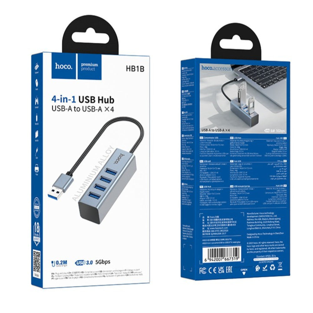 USB HUB Hoco HB1B ; USB To 4 USB