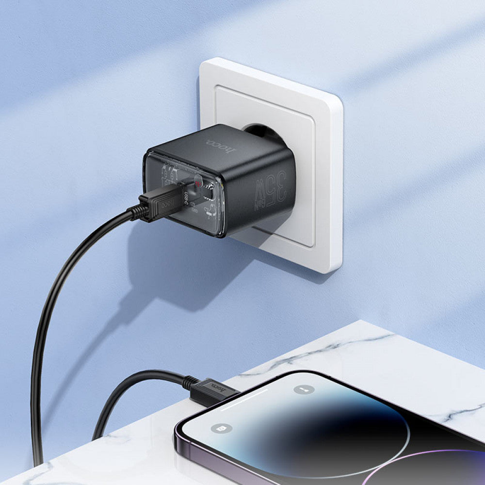 Home Charger | 35W | PD | C to C Cable (1m) – Hoco CS41A – Black