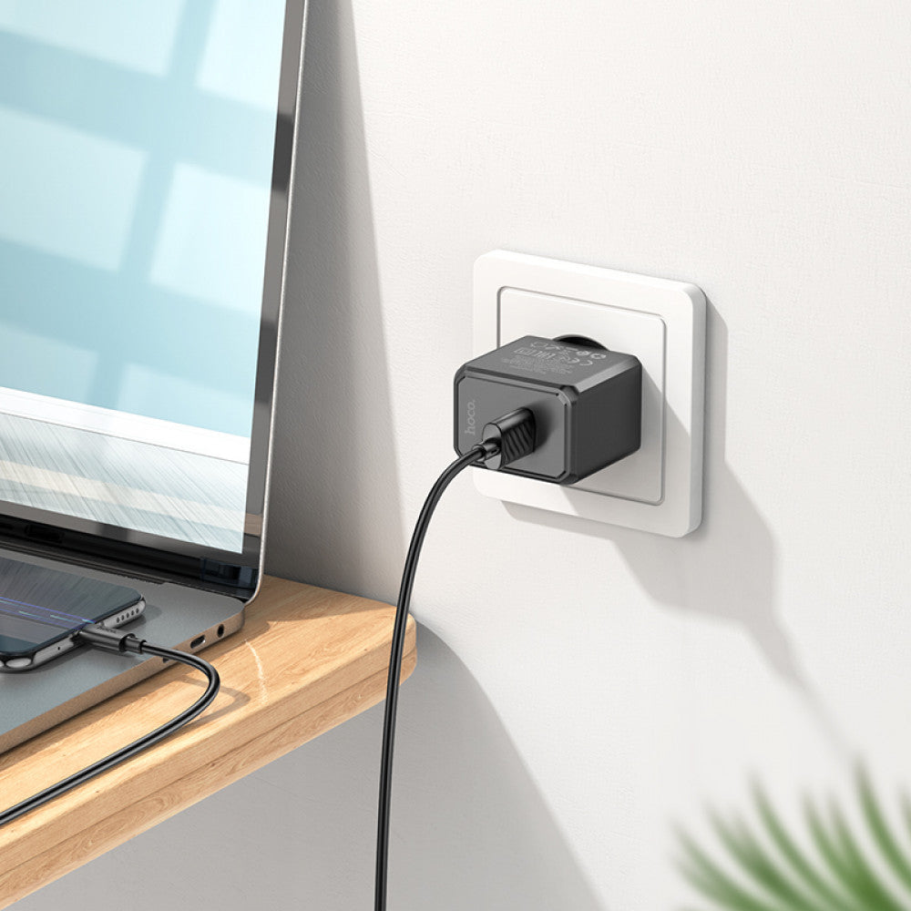 Home Charger | 2.1A | 1U | Micro Cable (1m) – Hoco CS11A – Black