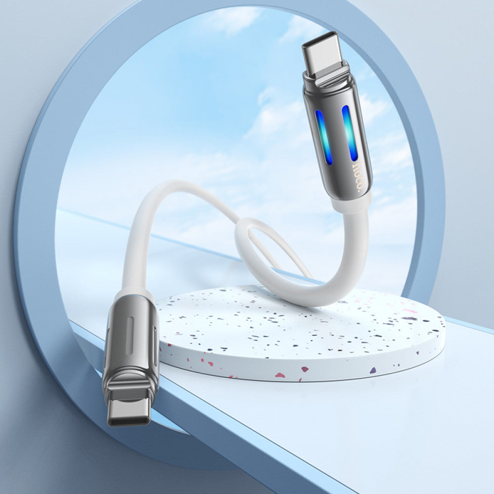 Silicone Cable USB C to C 60W (1m) – Hoco U136 – White