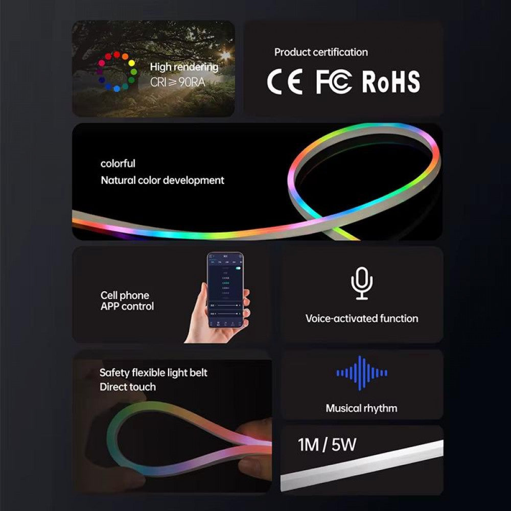 LED лента RGB Neon Rope 3м c пультом 5V